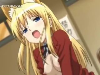 Fragile hentai blonde tits licked and cunt pounded