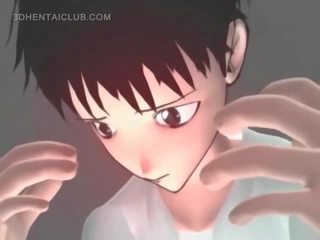 Cute anime warrior mouth fucked by monster dick