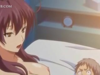 Nevinný anime dívka fucks velký kohout mezi kozičky a píča rty