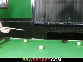 Her BF screws fat bitch on the pool table
