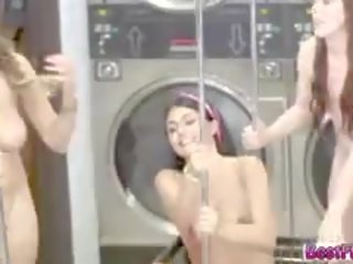 Cute Teens Gets Their Laundry And Their Pussies Cleaned Up