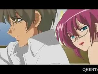 Hentai babe in glasses gets deep pounded