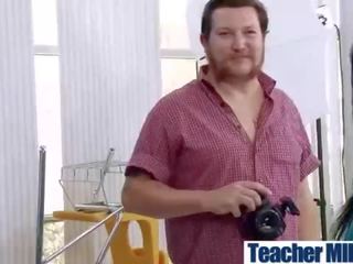 Kova seksi nauha välillä opiskelija ja todellinen lutka povekas opettaja (peta jensen) video-28