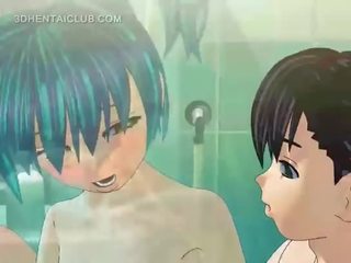 Anime kjønn dukke blir knullet god i dusj