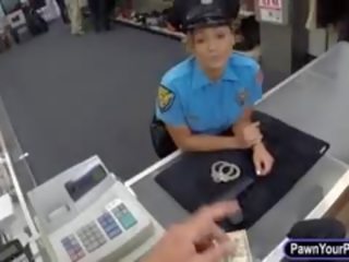 Security Officer Pawns Her Stuff And Fucked In The Backroom